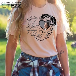 Custom Photo Memorials Gifts, Rest In Peace Shirt, Bereavement VNeck T Shirt, Memorials for Mom, Gift for Him, Memorial Gift for Loss