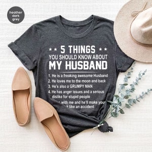 Funny Wife Shirt, 5 Things You Should Know About My Husband T Shirt ...