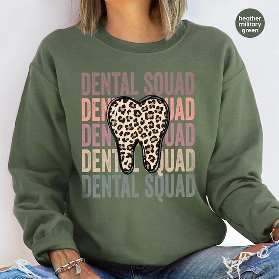 Dental Squad T-shirts, Dental Assistant T Shirt, Leopard Print Tooth Shirt, Dentist Shirts, Dental Hygienist Gift, Dental Shirts For Women