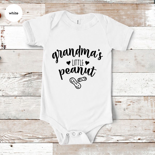 Grandma Baby Bodysuit, Cute Kid Shirt, Gift For Grandkids, Grandmas Little Peanut, Pregnancy Announcement Grandparents, Funny Toddler Tee