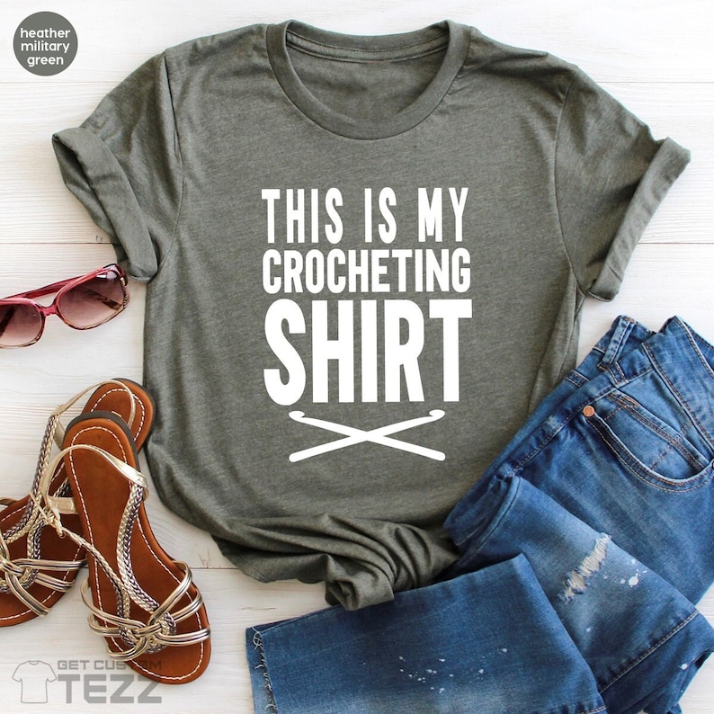 Crochet T Shirt, Crocheting Lover Shirt, Funny Crochet T Shirt, Crocheting Tee, Knitting Gifts, This Is My Crocheting Shirt, Yarning Shirt 画像 1