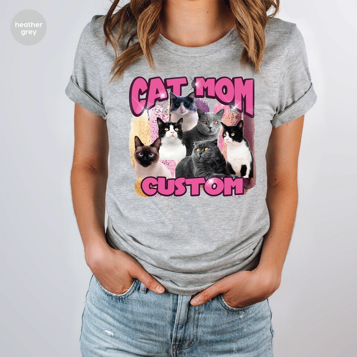 Discover Customized Cat Mom Shirt, Custom Cat Owner T-Shirt