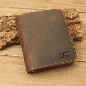 Personalisiertes Knopfportemonnaie, graviertes Lederportemonnaie, Geldklammern, Kartenhalter, Geschenk für Mama, Papa, Freund