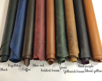 Crazy Horse Leather Sheets: Full Grain Cowhide, DIY Craft Material