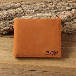 Personalisierte RFID Leder Brieftasche, Bifold Leder Brieftaschen, Jubiläum, Geburtstagsgeschenk für Sie, Ihn, Vater, Mutter, Freund