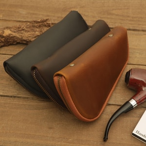 Personalisierter Pfeifenbeutel, Leder Pfeifenbeutel, Geschenk für Raucher, Vatertagsgeschenk, Trauzeugen Geschenk, handgemachter Pfeifenhalter aus Leder