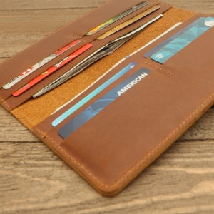 Gepersonaliseerde lange leren portemonnee, volnerf lederen portefeuilles, cadeau voor moeder, dochter, vriendin, leren kaart contant geld portemonnee