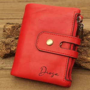 Personalisierte Leder Brieftaschen, RFID-blockierende Brieftaschen mit individuellem Monogramm, Geburtstag, Jubiläumsgeschenk Brieftasche