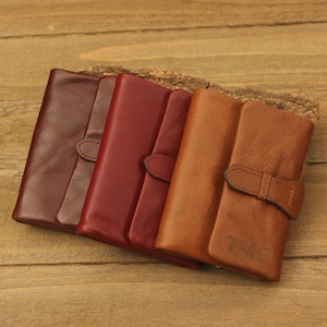 Personalized Leather Wallets, Wallets for Mom, Daughter Gift Ideal, Card Storage with Button Enclosure, Birthday Gift