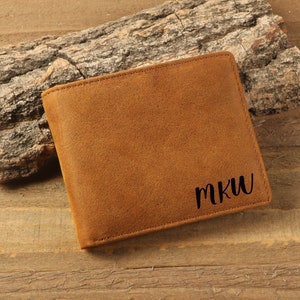 Regalo de Navidad para él, billeteras personalizadas, billetera de cuero RFID, billetera para hombre, regalo para novio para papá