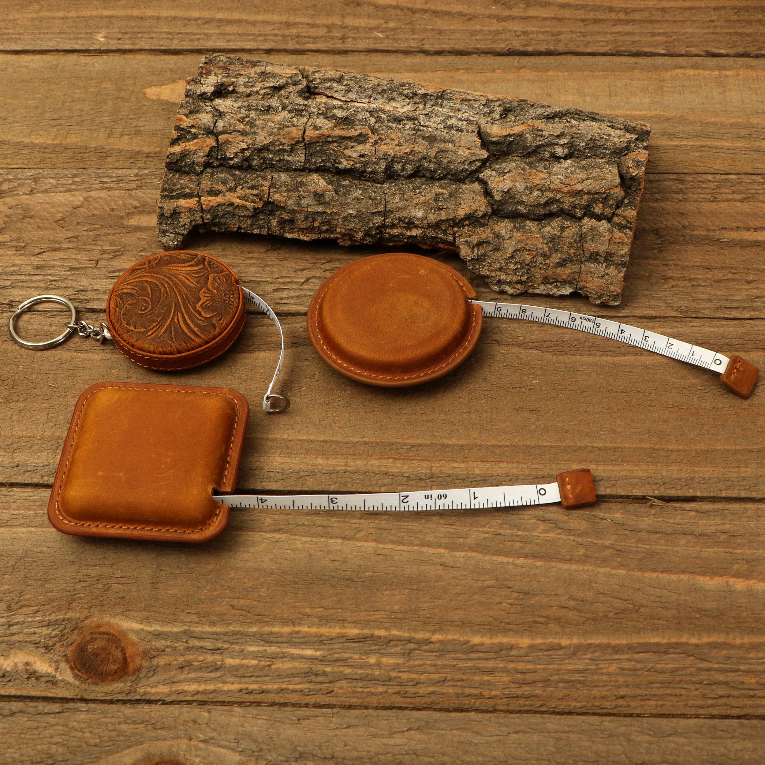 Personalized Leather Tape Measure, 60 Inches Small Retractable