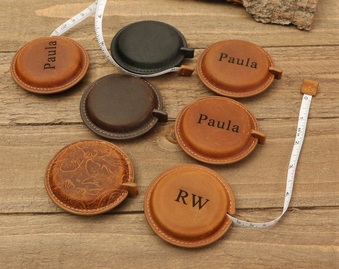 Personalized Leather Measuring Tape: 60-Inch Retractable Tape