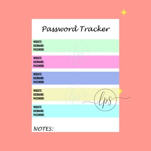 Password Tracker, Password Organizer, Password Log, Password Book, Password Keeper, Password Sheet, Password Journal, Password Planner