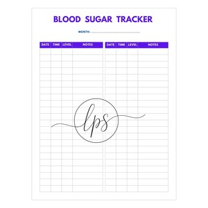 Blood Sugar Tracker, Blood Sugar Log, Health Tracker,Printable Blood SugarTracker, Diabetes Printable, BloodSugar Printable, DiabetesJournal