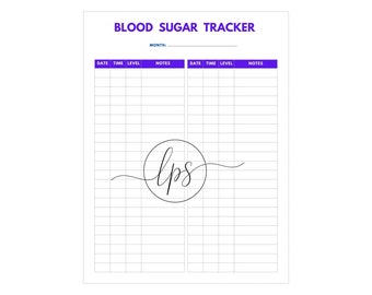 Blood Sugar Tracker, Blood Sugar Log, Health Tracker,Printable Blood SugarTracker, Diabetes Printable, BloodSugar Printable, DiabetesJournal