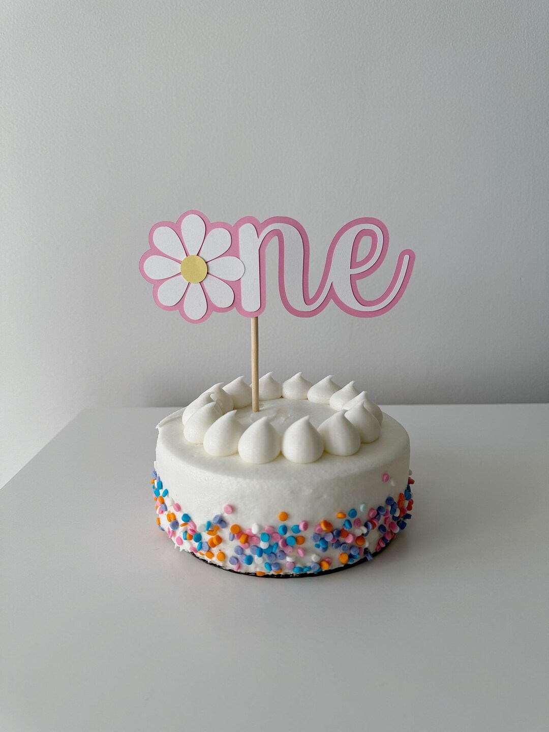Daisy One Cake Topper Cake Topper for First Birthday Pink Daisy Cake ...