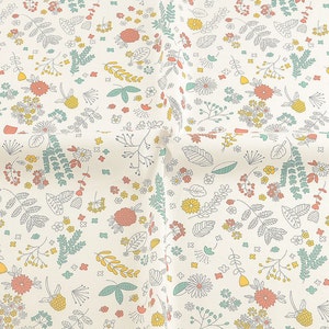 Foliage on White - Metre, Half Metre, Fat Quarter FQ (160cm Width) UK Seller - The Fabric Panda - Printed Cotton Twill Dressmaking