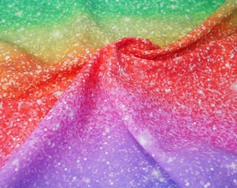 Rainbow Glitter Fabric – Digital Print 100% Cotton, 150cm Wide