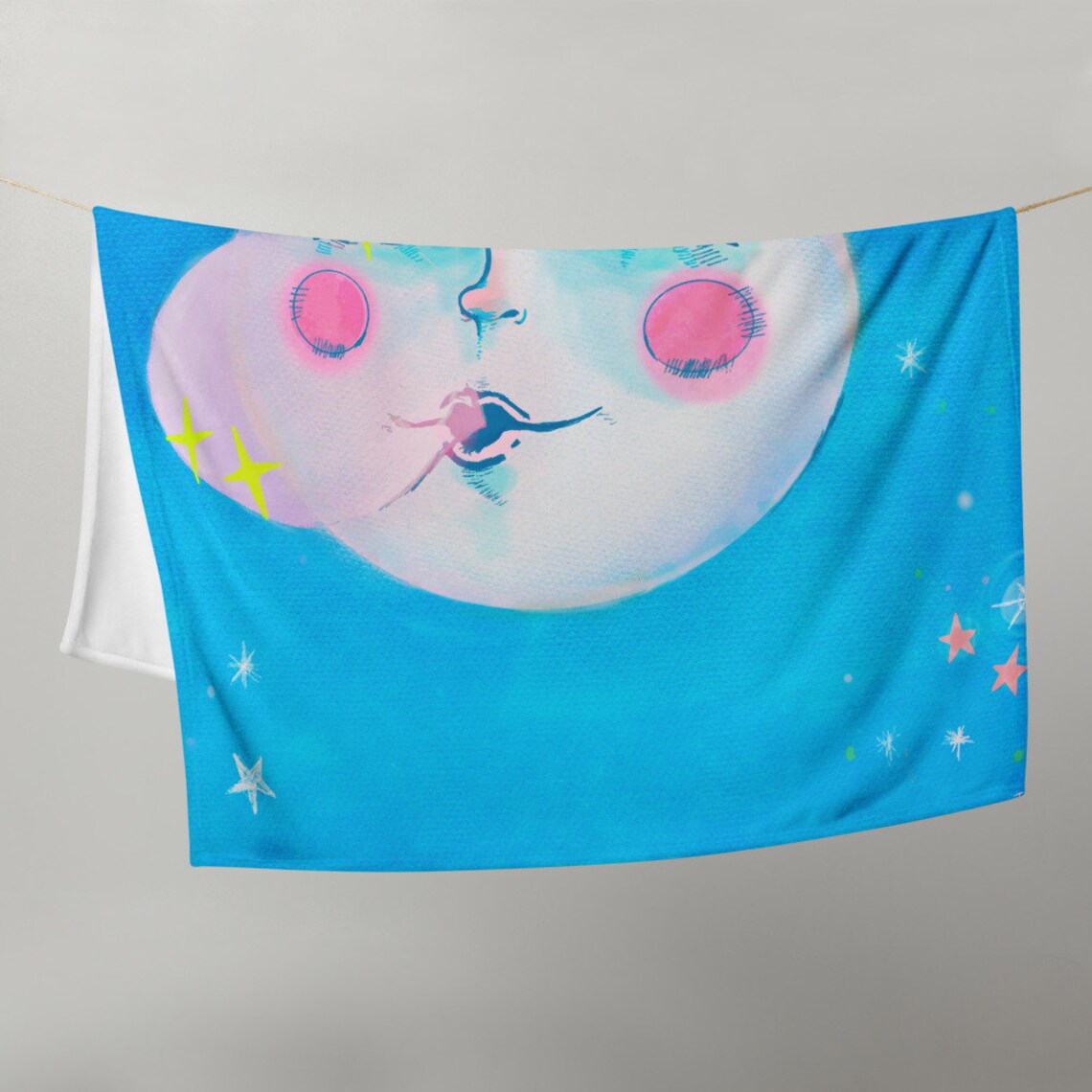 Moon Throw Blanket Bedroom Decor Bedding Children's Etsy