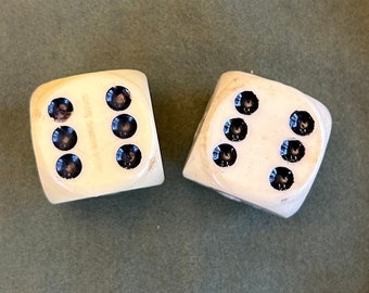 Vintage Jumbo Bakelite Dice White Extra Large