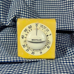 Westclox Vintage Yellow and Cream Lookout Kitchen Timer - Retro Working Timer