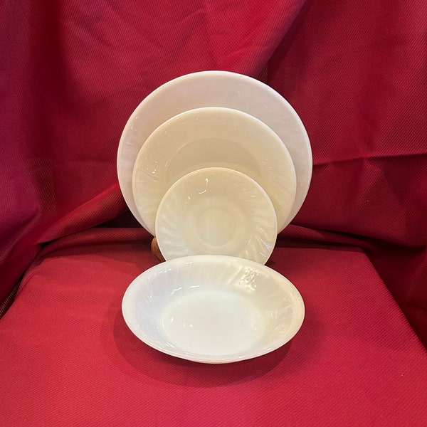 Fire King Ivory Swirl Dishes Oven Ware 1949-1962 Dinner, Lunch, Bowl OR Saucer