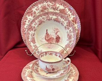 William James Farm Yard Red Rooster Assorted Place Setting Pieces