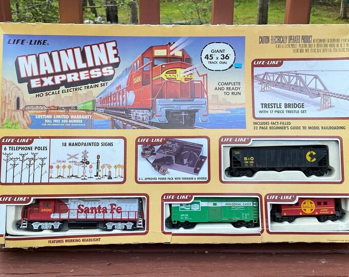 Vintage Toy Electric Train Set Lifelike Mainline Express HO Etsy