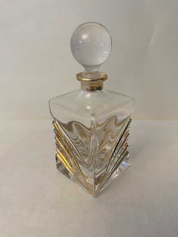 Vintage Crystal Art Deco Style Perfume Bottle You… - image 4