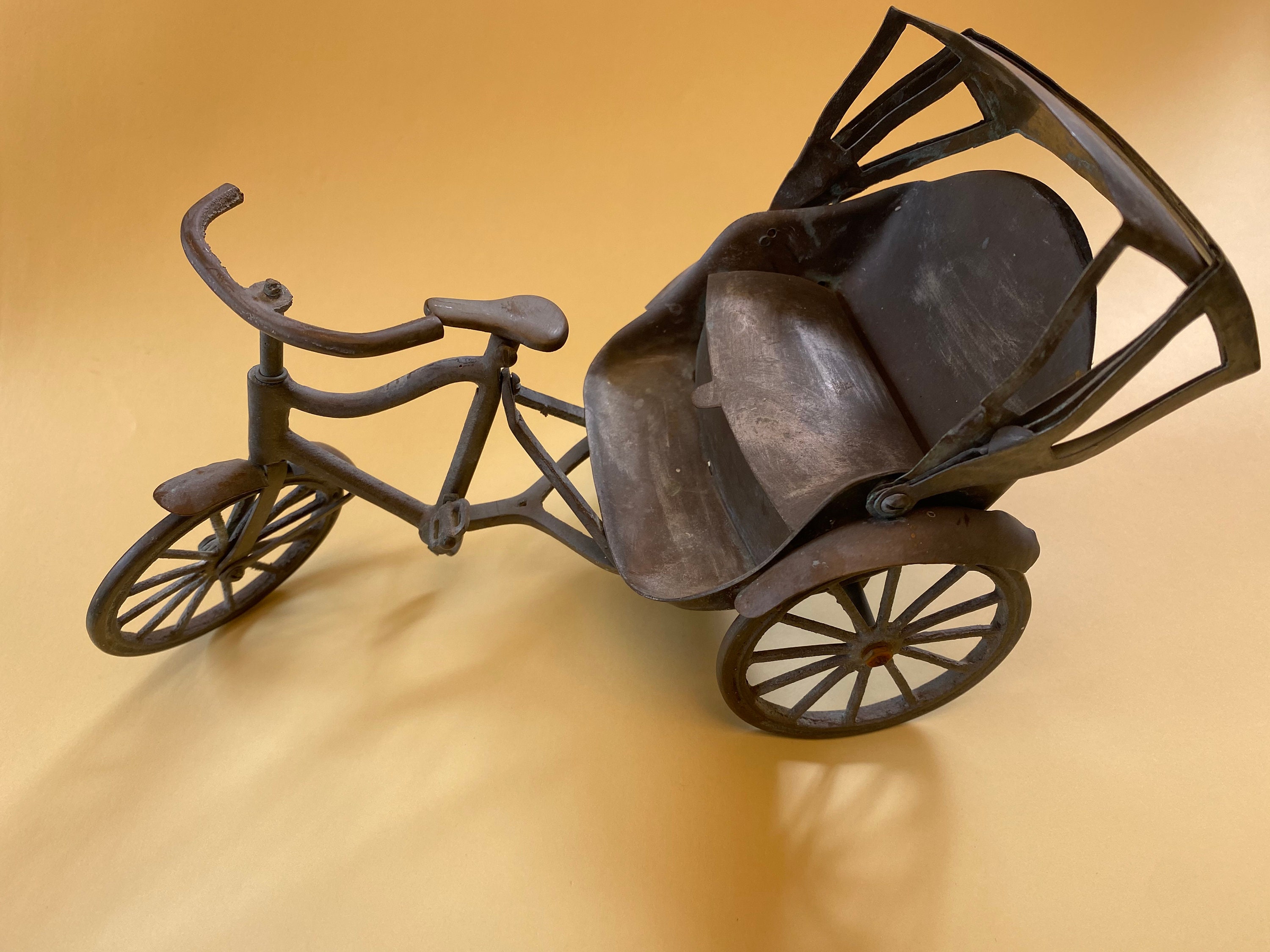Vintage Metal brass Rickshaw Model With Moving Parts and - Etsy Canada