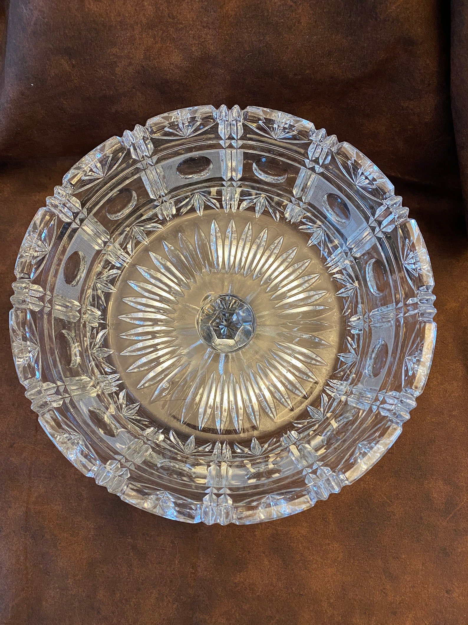 Large Lovely Pressed Glass Fruit Compote Pedestal Bowl Etsy