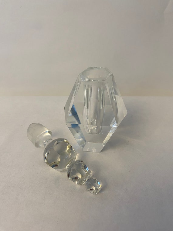 Vintage Crystal Art Deco Style Perfume Bottle You… - image 9