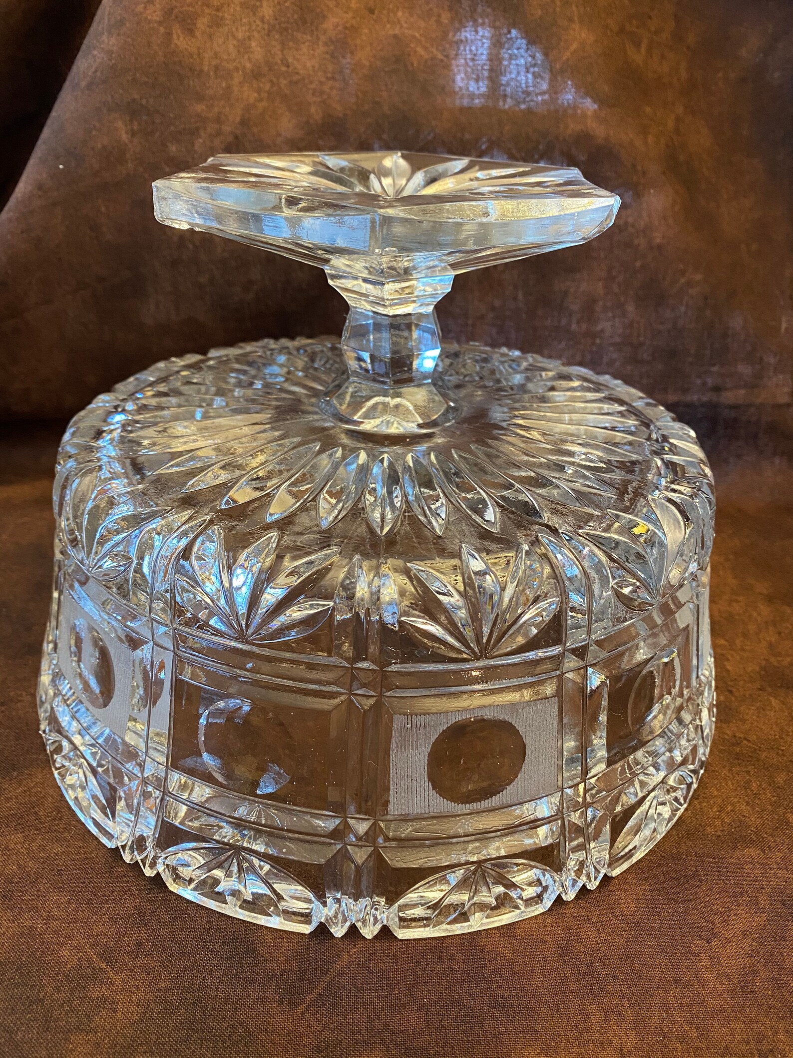 Large Lovely Pressed Glass Fruit Compote Pedestal Bowl Etsy