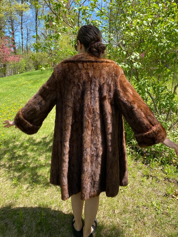 Vintage Silky Mink Swing Coat Feathered Mahogany Nigbur s Furs SM