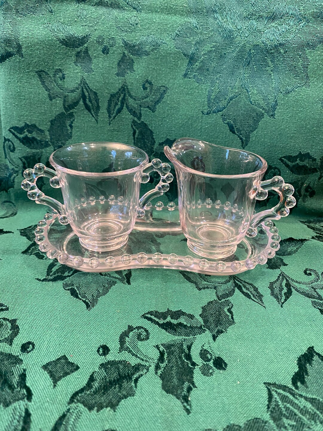 Candlewick Clear Sugar and Creamer Set Imperial Glass Co Etsy