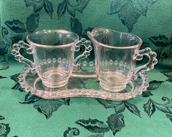 Candlewick Clear Sugar and Creamer Set Imperial Glass Co