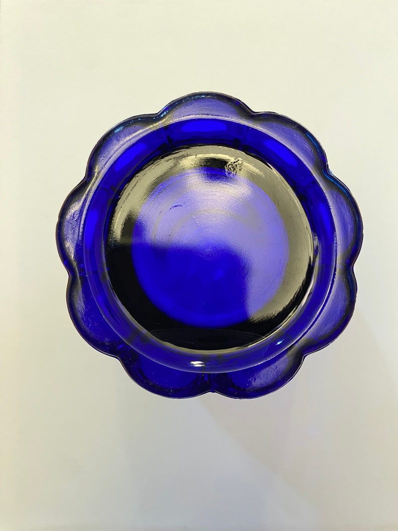 Vintage Cobalt Blue Glass Tumbler Set 8 Ounces Thumb Print Etsy
