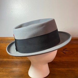Vintage Royal De Luxe Stetson Dove Gray Wool Fedora With Wide Black ...