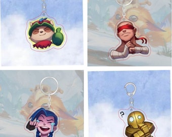 Llaveros acrílicos League of Legends LOL Jinx Teemo Blitzcrank Yasuo