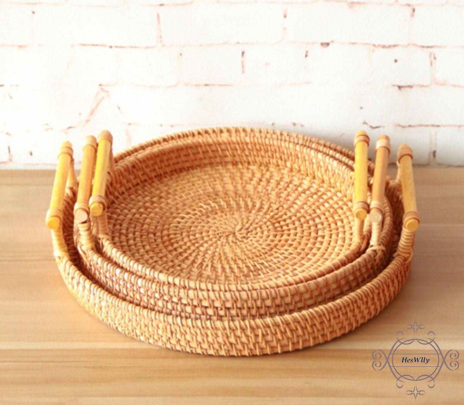 Rattan Storage Tray Living Room Coffee Table Tea Cup with Etsy