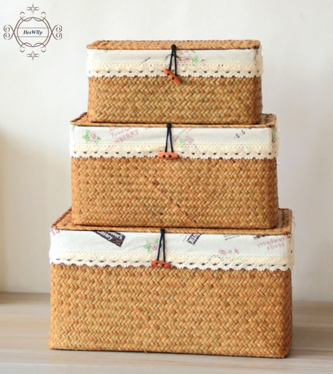 Seegras Gewebter Aufbewahrungskorb mit Deckel Snack Obst | Etsy