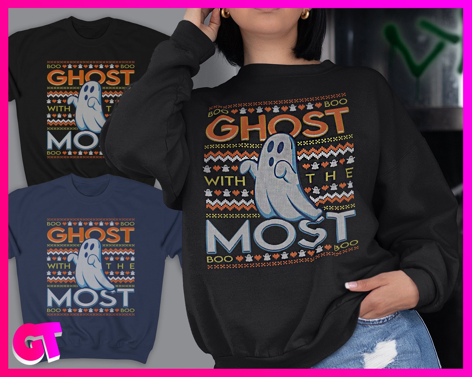 Ugly Halloween Sweater Future Ghost Ghost with the Most | Etsy