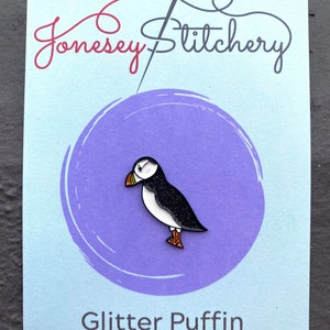 Glitter Puffin Enamel Needleminder