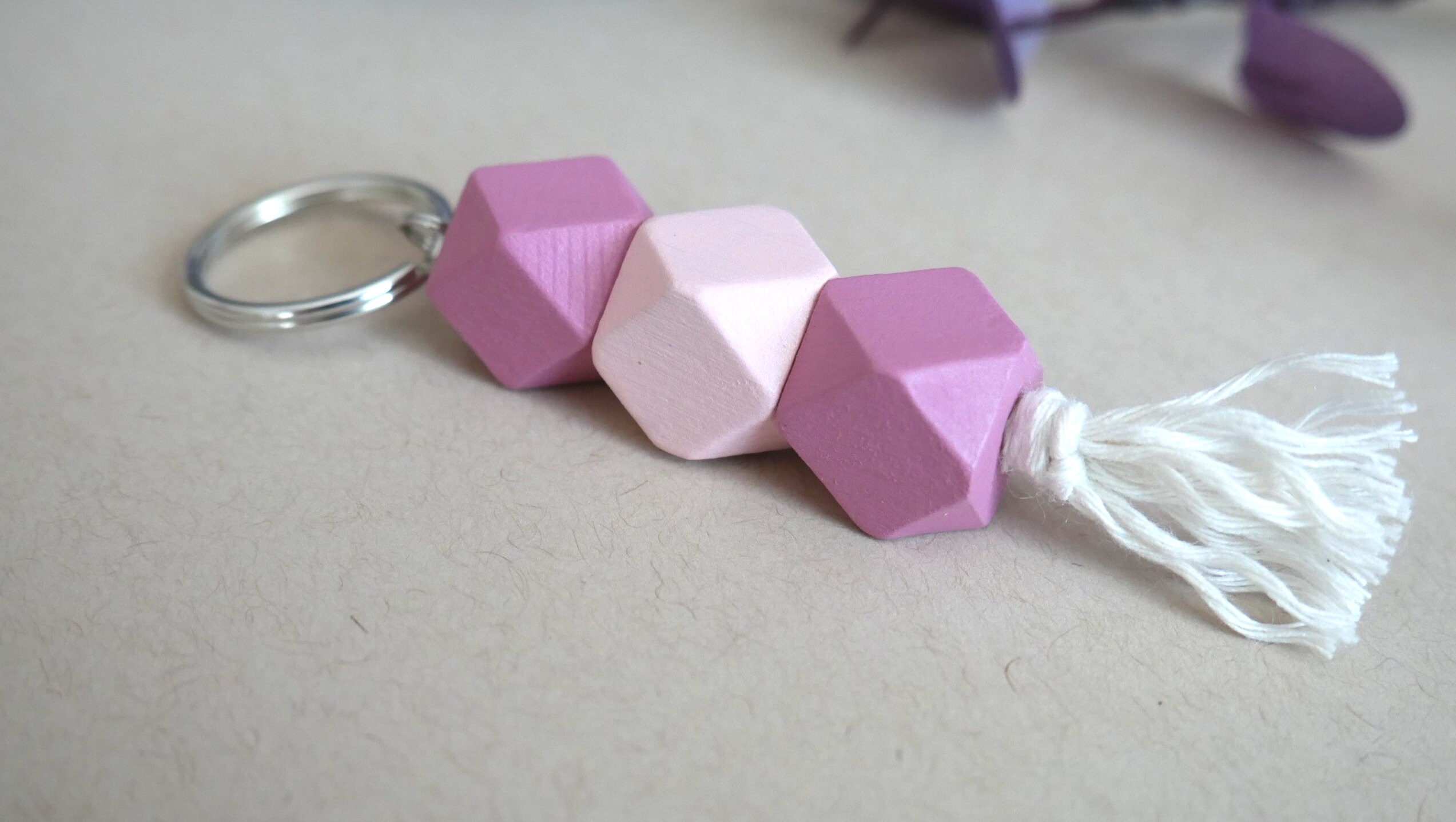 Dark Pink & Light Pink Keychain Etsy UK