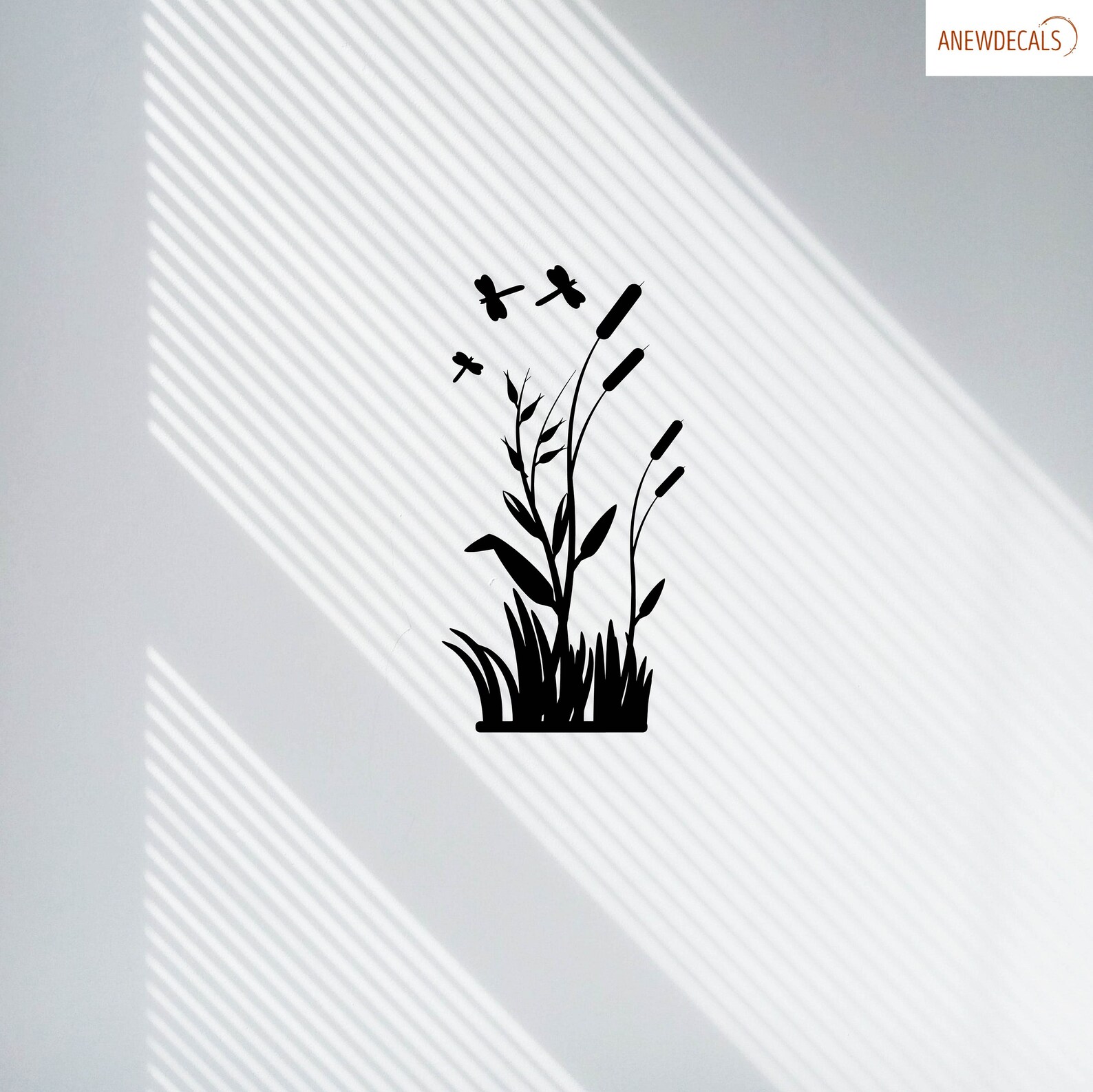 Wall Vinyl Decal Home Decor Art Sticker Dragonflies Cattails Etsy