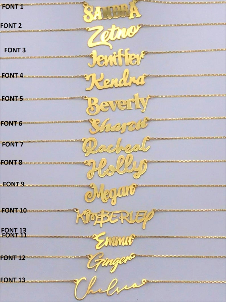 Name Necklace Custom Name Necklace 25 Fonts Name Necklace Etsy