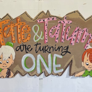 Flinstones Happy Birthday-Banner (horizontal)