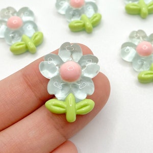 Pastel Daisy Candy Decoden Cabochon Charms, Resin Flower Fruit Charm for Slime Add Ins, Phone Case Charm, DIY Slime Supplies | 25mmx22mm