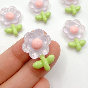 Pastel Daisy Candy Decoden Cabochon Charms, Resin Flower Fruit Charm for Slime Add Ins, Phone Case Charm, DIY Slime Supplies | 25mmx16mm