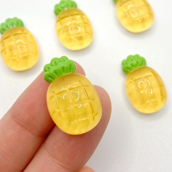 Pineapple Candy Decoden Cabochon Charms, Resin Fake Food Fruit Jelly Charm for Slime Add Ins,Phone Case Charm, DIY Slime Supplies| 23mmx14mm